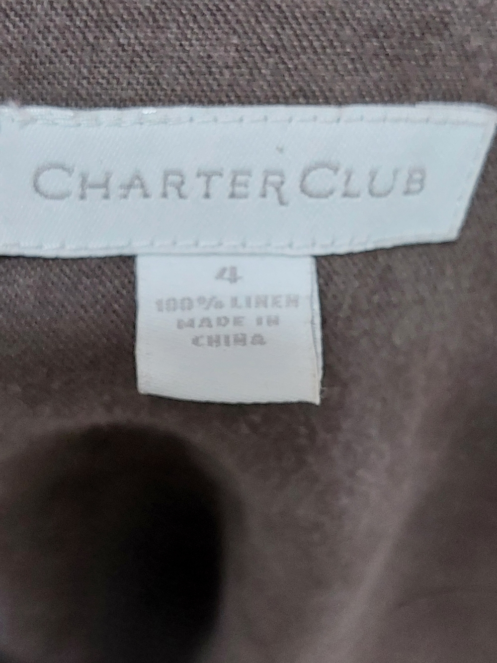 Charter Club Sleeveless Button-Front Linen Midi Dress in Taupe Size 4 - Picture 6 of 6